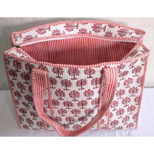 Boho Indian Cotton Quilted Tote <b>Bag</b> Floral Print Shoulder Handbag <b>Women</b> Handmade Shopping <b>Bag</b> - Product Image 5