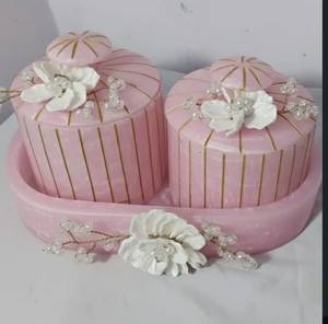 Handcrafted American Style Resin Durable Eco-Friendly 3-Piece <b>Kitchen</b> Food <b>Storage</b> <b>Jar</b> Set Cover Customized Color Embossed - Product Image 5