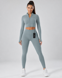 Nouvelle Collection de Vêtements de Sport Actifs 5 Pièces : Soutien-Gorge de Sport, Leggings et Veste de Yoga, Ensembles d'Entraînement pour Femmes, Tenue de Sport pour la Gym et le Fitness - Product Image 6
