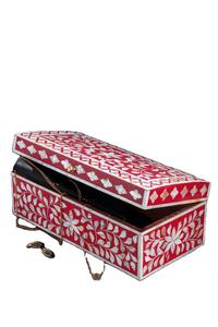 Boîte à bijoux artisanale en nacre dorée avec incrustations en os, élégante, pour ranger bagues, colliers et boucles d'oreilles - Product Image 5