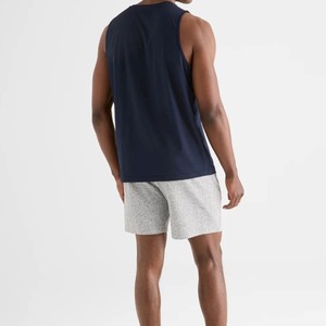 Camiseta sin Mangas para Hombre, Diseño 2026, Logotipo Personalizado OEM, Color Azul Marino, Cuello Redondo, Tejido Transpirable, Ecológico, de Secado Rápido, Color Sólido - Product Image 6