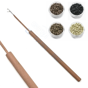Professional Hair Extension Pulling <b>Hook</b> <b>Tool</b> Metal Handle Crochet Needle for Micro Ring Loop Hair Extensions Weaving Wig Making - Product Image 4