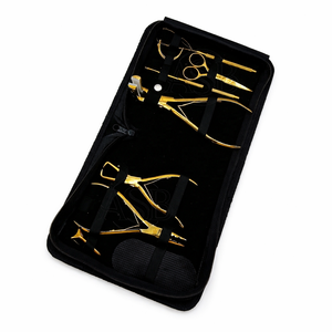 Kit de Herramientas Premium para Extensiones de Cabello Microlink con Estuche Dorado Personalizado – Alicates de Acero Inoxidable para Extensiones de Cabello con Velcro - Product Image 1