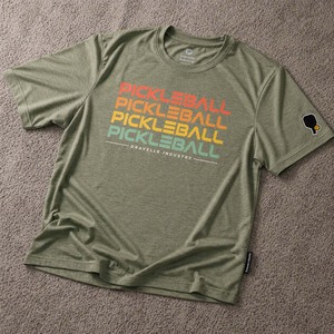 Ropa de Pickleball con Logotipo Personalizado |   Camiseta Deportiva de Secado Rápido que Absorbe la Humedad, Color Verde Salvia Jaspeado, OEM - Product Image 1