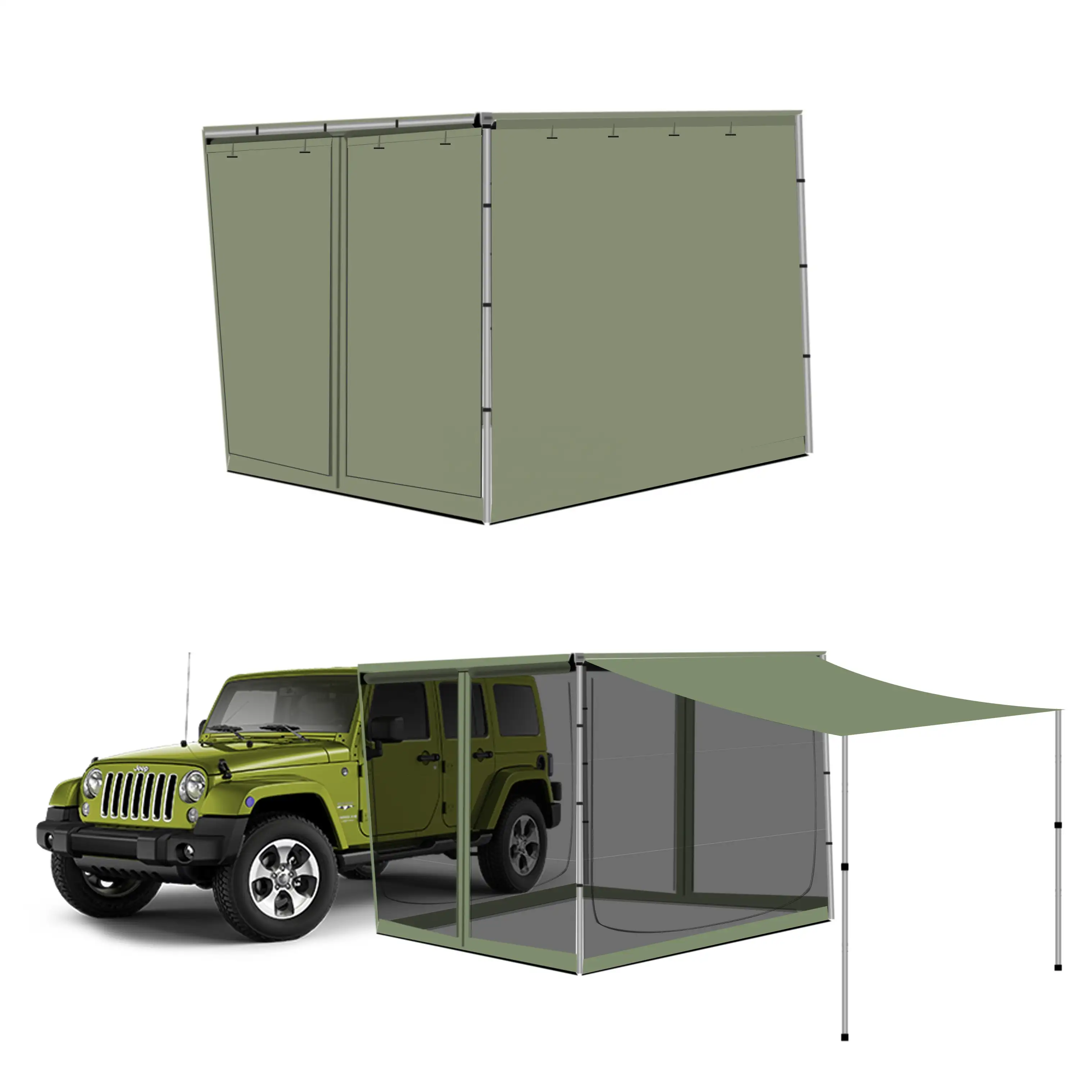 Water Camper Water Proof UV Resistant 3m X 2m Camper Side Awning Mesh Net Room Suitable For SUV And 4WD