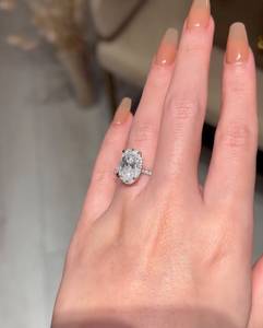 7 CT Oval Lab Grown Diamond Bridal Engagement <b>Ring</b> for Women | Luxury Gold Plated Wedding <b>Ring</b> | Promise Jewelry - Product Image 3