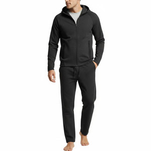 Men <b>Zip</b> <b>Up</b> Hoodie Tracksuit Set Custom Logo Sportswear Jogger Set Wholesale Gym Tracksuit - Product Image 1