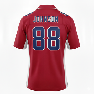 ชุดแข่งขันวาร์ซิตี้: เสื้อฟุตบอลแบบเรียบสีแดงสดพร้อมปกเสื้อ - Product Image 1