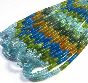 Gems Valley - Cuentas de Apatita Natural Verde Azul, 15 Pulgadas, Alta Calidad, Lisas, 3-4 mm, Perforadas al Centro, Cuentas Rondelle para Manualidades - Product Image 2