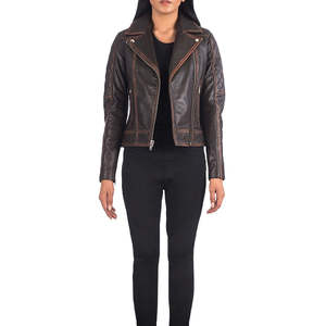 Chaqueta de Cuero Genuino para Mujer, Corte Holgado, Ligera, Ecológica e Impermeable, Forro de Lino/Nailon, Diseño Limpio y Sencillo - Product Image 6