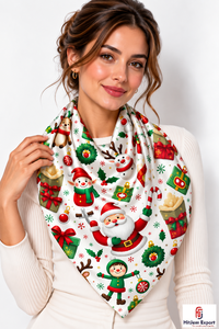 Tela de Poliéster Estampada Navideña Personalizada, Textil Navideño Digital, Fabricante OEM ODM para Prendas, Vestidos y Decoración del Hogar - Product Image 4
