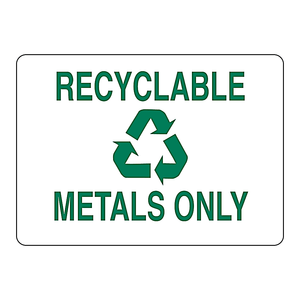 Panneau « Uniquement métaux recyclables » 10x14 pouces pour zones de recyclage, panneau de signalisation routière réfléchissant en PC - Product Image 1