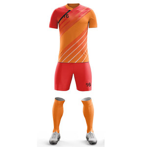 Tenues de football toutes saisons pour l'été – Kits complets en polyester/spandex haute extensibilité, maillot à manches courtes et short tricoté - Product Image 6
