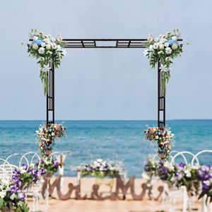 Arco da Giardino in Metallo a Larghezza Regolabile da 13,00m a 23,80m, Nero, per Esterni, con Supporto per Piante Rampicanti, Ideale per Matrimoni - Product Image 2