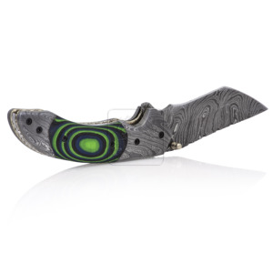 Couteau pliant Damascus Deal en acier Damas, lame Drop Point, manche Micarta, fait main, couteau de poche, outil multifonction pour la chasse en extérieur - Product Image 2