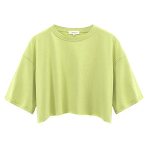 T-shirt court personnalisé pour femme en coton – Vêtements de mode quotidiens – Vente en gros - Product Image 5