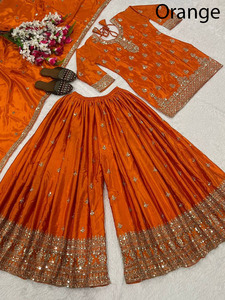 Ensemble Sharara pour femme avec broderie lourde et travail Jarkan, en Faux Georgette, pour mariage et Diwali, vêtements indiens, nouveau design - Product Image 2