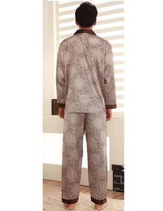 sleepwear silk satin custom sublimation print mens <b>pajamas</b> sleepwear <b>suit</b> set Solid Color Classical Sleepwear Autumn - Product Image 6