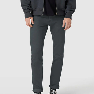 Nouveau Jean en Denim pour Homme, Coupe Slim Droite Extensible, Style Business Décontracté, en Coton Noir - Product Image 3