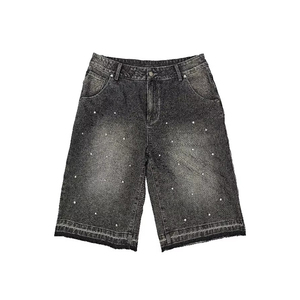 Nouvelle Tendance en Promotion : Shorts en Jean Homme de Haute Qualité, Taille Élastique, Prix Abordable, avec Strass – HausIndustries - Product Image 1