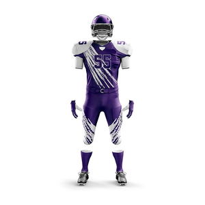 Custom Sublimated Professional American Football Uniform Set for White Striped Moisture Wicking Breathable Fitted Jersey - Product Image 1