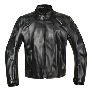 Veste de moto en cuir véritable pour homme avec fermeture éclair, style formel, motif uni, patch logo personnalisé - Product Image 2