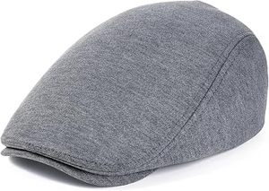 Casquette plate unisexe en laine, style vintage, 5 panneaux, gris uni, ajustée, pour adultes, usage décontracté, toutes saisons - Product Image 6