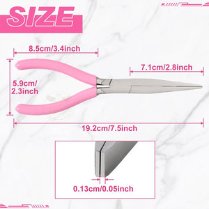 Pince à bec plat de 7,5 pouces de long avec mâchoires dentelées, pince à bec extra longue - Product Image 4