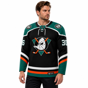 Maillot de hockey sur glace personnalisé en sublimation, brodé, en sergé, pour équipe, vêtement de sport respirant, uniforme d'entraînement de hockey - Product Image 3
