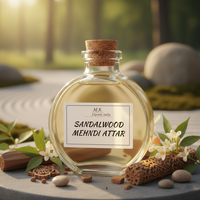 Attar indien naturel à base de plantes, henné, huile de santal, sans alcool, longue durée, pour sandales Mehndi