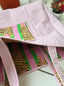 Cotton Quilted Floral Long Handle Tote <b>Bag</b> Indian Handmade Summer Women Open Arming <b>Shoulder</b> <b>Strap</b> Washable Travel Use - Product Image 3