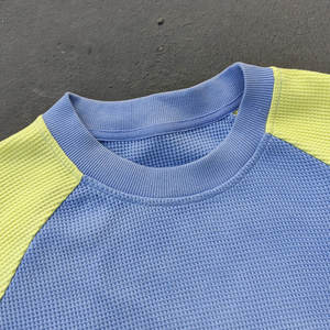 Men New Design Sun faded Vintage Washed <b>Long</b> Sleeve <b>Tshirts</b> Men Custom logo Print Oversized Fit Distressed Waffle Knit t Shirt - Product Image 3