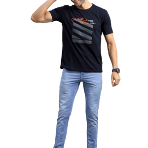 เสื้อยืดลำลองผู้ชายดีไซน์ใหม่ พิมพ์ลายได้ตามต้องการ ผ้าฝ้าย 100% ระบายอากาศ แห้งเร็ว แขนสั้น ทรงปกติ ปรับขนาดได้ - Product Image 3