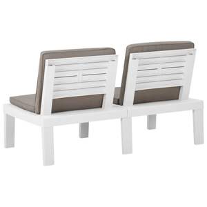 Banc de salon en plastique blanc de 51,2 pouces de large avec housses amovibles pour terrasses - Product Image 4