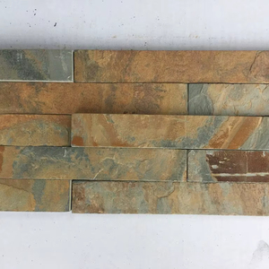 Panneaux muraux en ardoise multicolore naturelle pour la décoration intérieure et extérieure avec des panneaux de placage en pierre empilée à face fendue pour la maison - Product Image 1