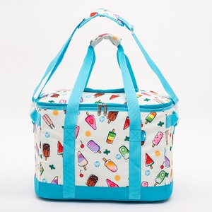 Bolsa Térmica con Diseño de Helado, Aislada, de Material Suave, Rectangular, con Cierre de Cremallera, para Uso Diario, Unisex, con Asas Azules - Product Image 1