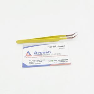 Pince à épiler de type courbe J en or rose couleur jaune extensions de cils à poignée diamantée en acier inoxydable de haute qualité pince à épiler durable - Product Image 4