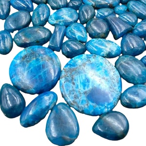 Lote al por mayor de gemas sueltas de apatita natural azul, cabujones de corte oval/pera y formas mixtas - Product Image 1
