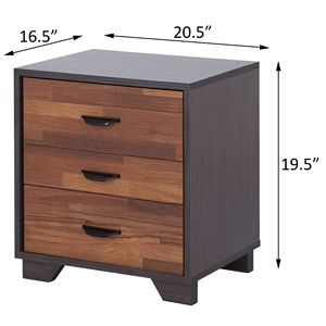 <b>Walnut</b> and Espresso 3-Drawer Rectangular Accent Console <b>Table</b> - Product Image 6