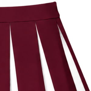 Jupe plissée bordeaux personnalisée pour femmes, uniforme de danse de compétition, tenue d'équipe athlétique avec un design plissé élégant - Product Image 4