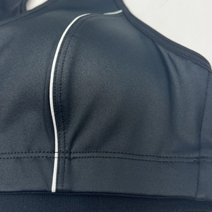 Nuevo sujetador deportivo personalizado con bloques de color y tirantes ajustables, sujetador deportivo de entrenamiento de alta resistencia que absorbe los impactos y realza el busto. - Product Image 6