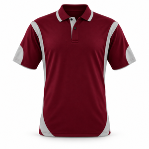 Polo homme color block en coton à manches courtes, col côtelé, panneaux contrastants incurvés, pour usage quotidien, marque privée - Product Image 1