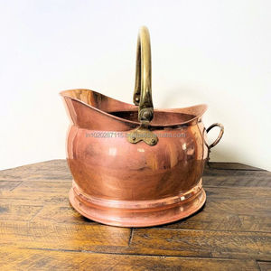 Cubo de carbón de cobre hecho a mano para decoración de chimenea Estilo Vintage perfecto para el accesorio de calefacción interior tradicional del hogar - Product Image 5