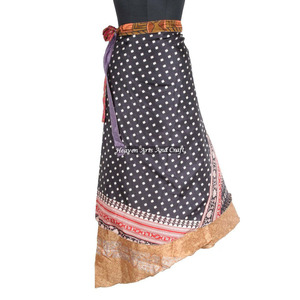 New Saree Multi Wear Wrap <b>Skirt</b> Reversible <b>Long</b> Silk Wrap <b>Skirt</b> Indian <b>Long</b> Silk Rapron for Girls Manufacturer Wholesaler - Product Image 4