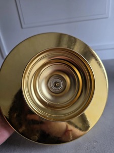 Premium Gold Finished Pedestal Bowl With Curved Edge Design Ideal For <b>Table</b> Centerpiece And Special <b>Occasion</b> Gift From India - Product Image 5
