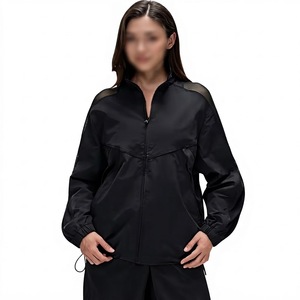 Chaqueta Deportiva Casual para Mujer, Minimalista, de Color Sólido, con Cierre, de Cuero PU, de Secado Rápido, con Forro de Seda y Hombros Caídos - Product Image 4