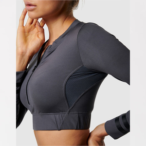 <b>Women's</b> Long Sleeve Seamless Yoga Crop <b>Top</b> Set High Waist <b>Compression</b> Leggings Gym Fitness Workout Activewear Sportswear - Product Image 6