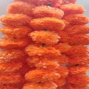 Wholesale Diwali Marigold <b>Garland</b> Long Strands Artificial Marigold <b>Flowers</b> for Indian Pooja Wedding Christmas - Product Image 1