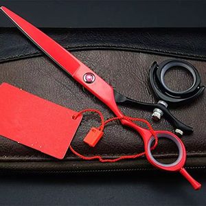กรรไกรตัดผมแบบมืออาชีพสีแดงพร้อมด้ามจับยาวสำหรับใช้ในร้านเสริมสวย - Product Image 6