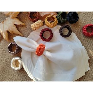 Juego de Servilleteros con Nudos Coloridos, Accesorio de Decoración de Mesa Hecho a Mano para Cenas Elegantes, Bodas y Fiestas en Casa - Product Image 3